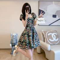 Gifts Summer 2023 New Small Incense Wind Tea Break French Design Sense Niche Little Man Collar Floral Dress