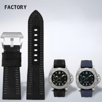 ✹♗☌ สายนาฬิกาหนังแท้สำหรับ Panerai Submersible Stealth Series Pam00984/985 Mens Nylon Leather Watch Band 24 มม.