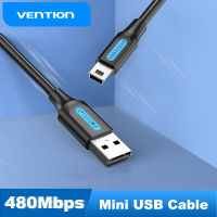 Vention Mini USB Cable Mini USB To USB Fast Data Charger Cable สำหรับกล้องดิจิตอล GPS HDD MP3 MP4 Player DVR GPS Mini USB