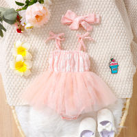 ทารกแรกเกิดเด็กทารก Romper ชุดน่ารักสาย Romper Tulle Tutu ชุดเจ้าหญิงพร้อมแถบคาดศีรษะ Outfit