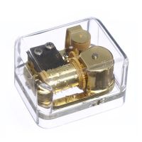 Plastic Windup 18 Note Music Box Gold Movement Transparent Musical Toys Christmas Gift for Kids,Different Songs Available