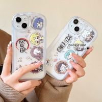 เคส RouJiang สำหรับ iPhone 15 14 13 12 11 Pro Max X Xr Xs Max 7 8 Plus SE 2020เคสโทรศัพท์ใบอนิเมะการ์ตูนน่ารักแบบคลาสสิก