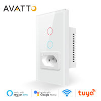 Avatto Tuya WiFi Switch 16ซ็อกเก็ต20A, แผงกระจก4X2มาตรฐานบราซิล12ปุ่มสวิตช์ไฟอัจฉริยะทำงานร่วมกับ Alexa Home