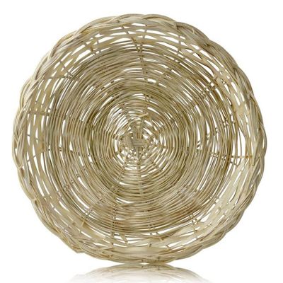 10 Pcs Bamboo Paper Plate Holder - 10 Inch Round Woven Plate Holder, Reusable Paper Plate Holders for Picnic Party