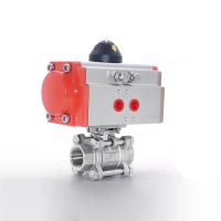 1/4" 3/8" 1/2" 3/4" 1" Three Piece High Platform Pneumatic Ball Valve 304 Stainless steel Q611F-16P