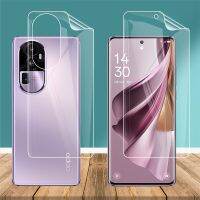 ฟิล์ม Oppo สำหรับ Reno 10 Pro + ฟิล์ม TPU นิ่มใสแบบเต็มหน้าและหลังปกป้องหน้าจอสำหรับ Oppo Reno10 Reno 10 Pro Plus 5G ไม่ใช่กระจก