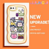 Jjlingji เคสสำหรับ OPPO F9 F9 Pro U1 Realme A7x 2 Pro มีลวดลายการ์ตูนทอยสตอรี่ขอบคลื่นนุ่มกันกระแทกเคสโทรศัพท์ TPU ใสปลอกซิลิโคนฝาครอบป้องกันหัวกล้องรวมทั้งหมด