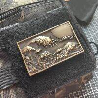 【YF】 Ukiyoe Metal Patches Sunrise Badge Appliqued With