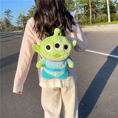 40cm Genuine Disney Toy Story Alien Plush Schoolbag Backpack Kawaii Soft Cartoon Stuffed Toy Child Kawaii Backpacks For Children