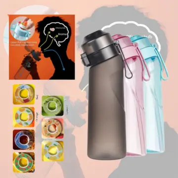 2023 New Air Flavored 650mL Water Bottle With Straw Flavor Pods 0 sugar  Flip Lid Carry Strap Gym Fitness Tritan BPA Free