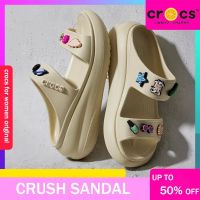 ✒✧♣ crocs แท้ crush SANDAL หัวโต รองเท้าแตะเสริมส้น รองเท้าแตะแพลตฟอร์ม ส้นหนา เหมาะกับเดินชายหาด รองเท้าแตะเพื่อสุขภาพผู้หญิง