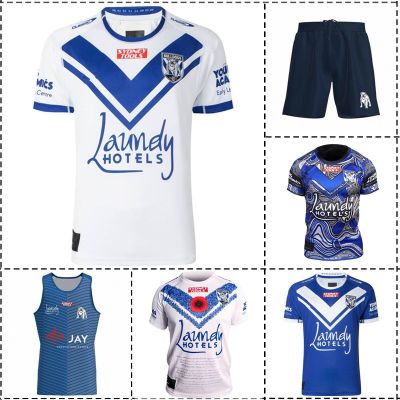/ [hot]2023 Bulldogs Shorts Indigenous Mens Anzac Size:S-5XL / Home Singlet Rugby / Away / / Jersey