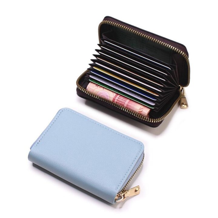 กระเป๋าเก็บบัตรหนัง-pu-มีซิปสำหรับผู้ชาย-ผู้หญิงนามบัตรและบัตรเครดิตแฟชั่นกระเป๋าเก็บบัตรใส่ได้ทั้งชายและหญิง-dompet-koin