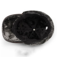 High Quality Genuine Leather Hats Winter First Layer Cowhide Warm Earmuffs Bomber Caps Plus Velvet Thicken Man Bone Caps Dad Hat