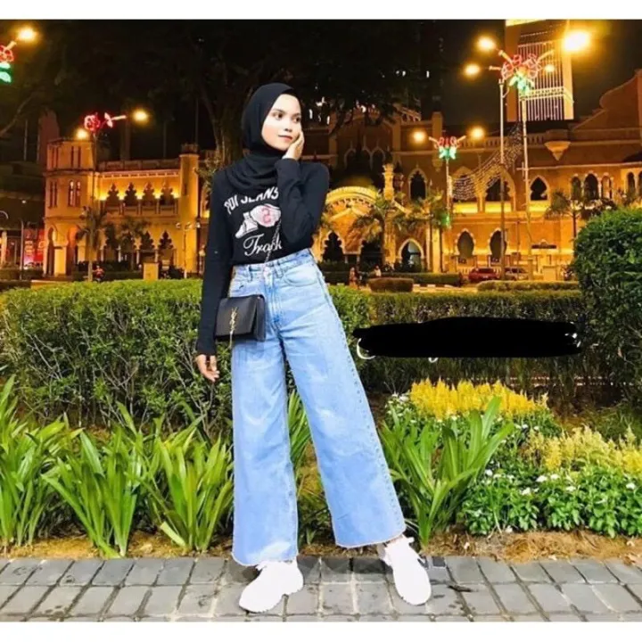 seluar jeans palazzo