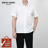 Pierre Cardin เสื้อเชิ้ตแขนสั้น Basic Fit รุ่นมีกระเป๋า ผ้า Cotton 100% [SJJ0231-W2]