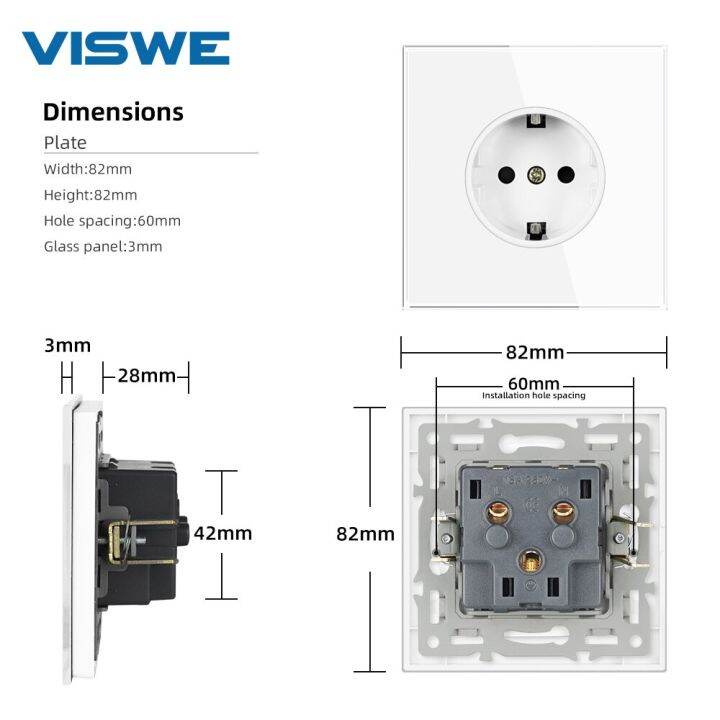 viswe-ระบบไฟฟ้าสวิตช์สัมผัสมาตรฐาน-eu-และเต้ารับ220v-สีดำ16a-กระจกเต็มแผงกระจกคริสตัลแบบเทมเปอร์