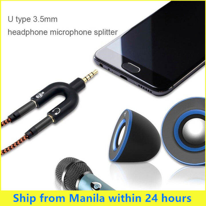 2 In 1 3.5mm Headphone Audio Splitters Male To Earphone Headsets