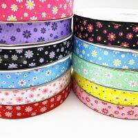 【hot】！ 5 yards 25mm Printed Chrysanthemum Grosgrain for Wrapping Wedding Decoration Hair Bows