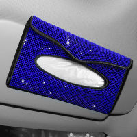 Car Tissue Box Sun Visor Box Bling Tissue Paper Holder Sparking Case Sunvisor Hanging Napkin Auto Interior Accessories Women