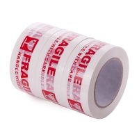 White and Red Fragile Packing Tape Handle with Care Bopp Shipping Warning Sticker Label