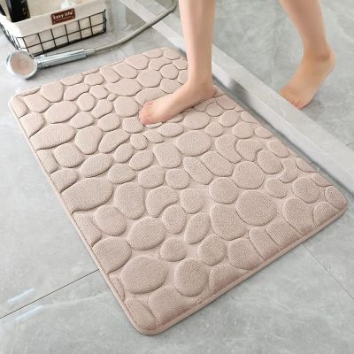 【CC】❃  Non-slip Carpets Embossed In Basin Bathtub Side Floor Rug Shower Room Doormat Memory Foam