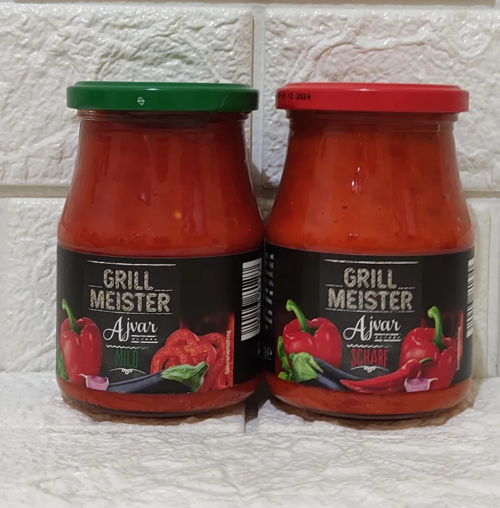 CHILI SAUCE AJVAR CONDIMENTS IMPORTED AJVAR SPICY GRILLED PEPPER ...