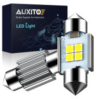 AUXITO หลอดไฟ Led 31มม. C5W 31มม./36มม./41มม. Smd 3030แสงสว่างสุดๆอะไหล่สำหรับรถยนต์ไฟตบแต่งภายในแผนที่โดมป้ายทะเบียนรถโคมไฟไฟอ่านหนังสือ2ชิ้น