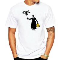 Olive Green Banksy Mary Poppins Drone Tshirt Shirt Art Loose Tee Shirt Gildan