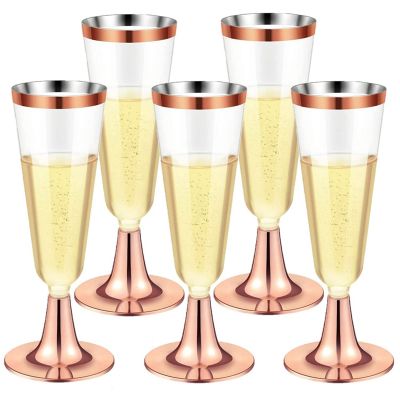 Plastic Champagne Flutes Wine Glasses Champagne Glasses Reusable Stemmed Party Wine Cups for Party Cocktail