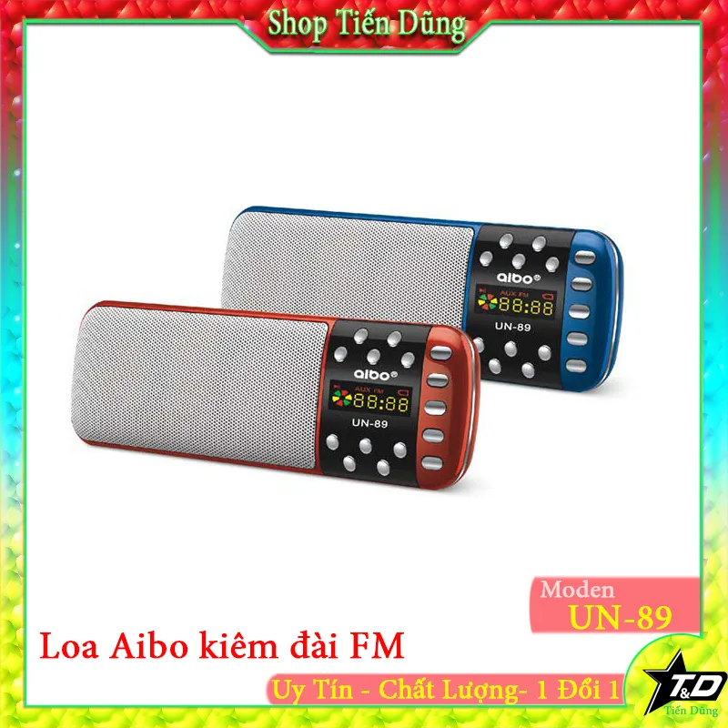 Loa nghe nhạc Aibo UN89 thẻ nhớ TF USB chế độ đài radio FM sóng khỏe siêu  mạng âm thanh chất lượng 