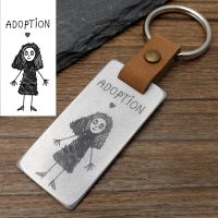【CW】▽  Kids Keychain Custom Photo Chain Child Personalised Leather Keyring for Dad Papa Fathers Day