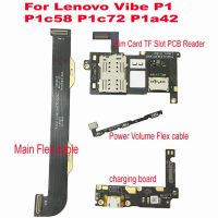 บอร์ด Pcb ชาร์จแท่นชาร์จ Usb สายเคเบิ้ลยืดหยุ่นสำหรับ Lenovo Vibe P1 P1c58 P1c72การ์ด P1a42ช่องทีเอฟเครื่องอ่าน Pcb ปริมาณพลังงาน