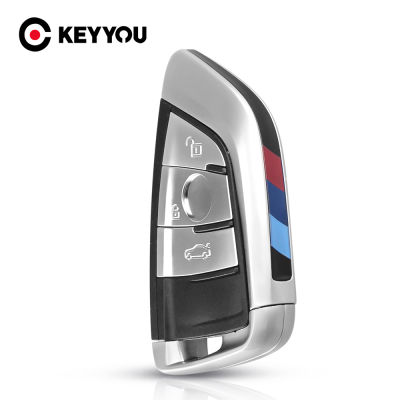 KEYYOU 3ปุ่มรถสมาร์ทการ์ด Fob Remote Key Shell ใส่ใบมีดสำหรับ BMW X6 F15 X6 F16 7 Series X5 X1 F48 F39