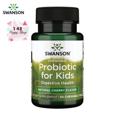 Swanson Probiotics Probiotic for Kids 3 billion CFU-Natural Cherry Flavor 60 Chewables