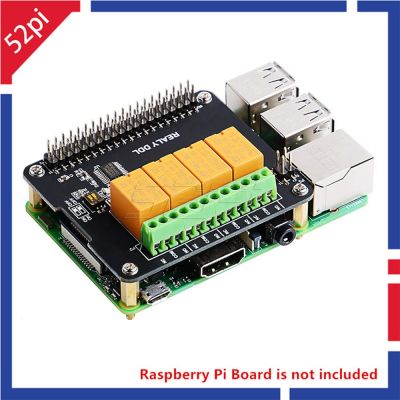 【☸2023 New☸】 fuchijin77 52pi ทึ่ครอบบอร์ดรีเลย์4ช่องสัญญาณสำหรับ Raspberry Pi 4 B / 3b บวก/3b/2b ไม่รวมบอร์ด Rpi