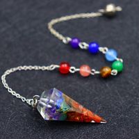 hotx【DT】 Gem Stone Pendulum for Divination Dowsing Esoterisme Crystals Pendulums of Necklace Pendant Jewelry