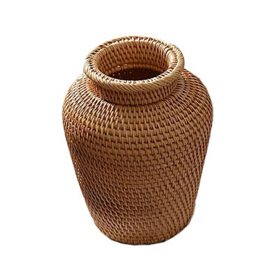 Rattan Woven Vase Art Vase Fashion Tabletop Decoration Plants Flower Pot Faddish Flower Pot for Home Decor