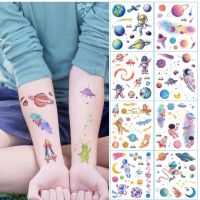 Temporary tattoo Glitter Space Planet Astronauts Body Stickers for Kids Make Up Festival Accessories Disposable tatto Waterproof