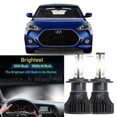 หลอดไฟหน้ารถยนต์ LED LY 4000lm 6000k สีขาว สําหรับ Hyundai VELOSTER 2011-2023 รับประกัน 10 เดือน