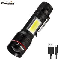 Alonefire X26ยูเอสบีชาร์จได้ Mini ไฟฉาย LED กันน้ำไฟฉาย Telescopic Zoom แบบพกพา Flash Light สำหรับกลางคืน