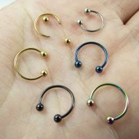 Fashion Thin Rod Stainless Steel Piercing Ornament C Round Ball Horseshoe Ring Nose Ring Universal Ring Eyebrow Nail Lip Nail