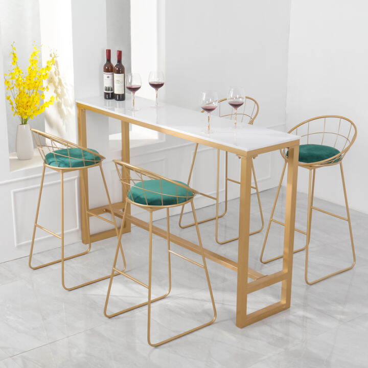 Nordic minimalist cafe bar marble high table against the wall bar table