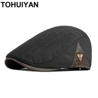 TOHUIYAN Winter Warm Men Hat Vintage Boina Hombre Beret Cap British Casual Newsboy Hats Autumn Adjustable Flat Caps for Man