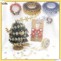 VJDA Handmade Wrap Party Supplies Festival Decoration Ultrasonic Embossed Lace Xmas Tree Christmas Trim Ribbon Maple Leaves