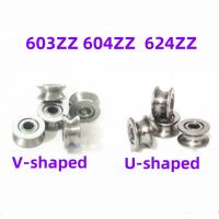Micro U-groove V-groove bearing through pulley bearing U-shaped 603ZZ 604ZZ  624ZZ   V-shaped  603ZZ 604ZZ  624ZZ