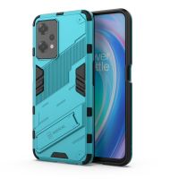 สำหรับ OnePlus Nord CE 2 Lite 5G/Realme 9 Pro Punk Armor 2 In 1เคสโทรศัพท์กันกระแทกพร้อมที่วางที่มองไม่เห็น (สีน้ำเงิน)(Elec-CN)