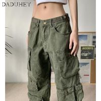 DaDuHey Mens and Womens Autumn New Stylish Multi-Pocket Overalls Couple Style Outdoor Straight Loose Sports Casual Pants k3