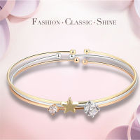 Roxi กำไล 1 set มี 3 อัน แต่ละ ประดับด้วยดาวหรือCrytal Diamond บนรือน 18K Rose White Gold Three Color  รุ่น : 10500454489