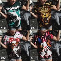 COD hjzfk0 เสื้อยืดแฟชั่น พิมพ์ลาย ? ใส่ได้ทั้ง ชาย หญิง สาวอวบ อ้วน บิ๊กไซส์ [S-4XL] Women